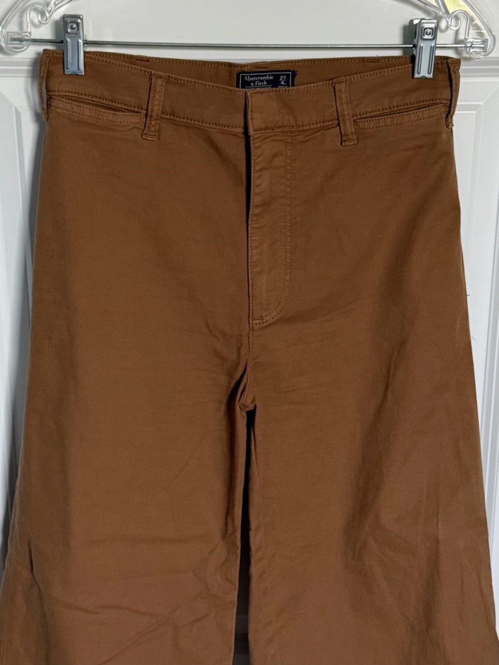 Abercrombie & Fitch Brown Ultra High Rise Cropped Wide Leg Pants 27 54847 - Picture 3 of 10